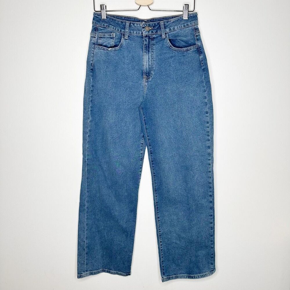 Forever 21 Women's Size 28 High Rise Straight Leg Baggy Jeans Classic Wash Denim